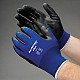Image of Northern Safety's blue and black gloves made of polyester and rubber latex