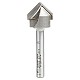 Amana 2-Flute Router Bit for Aluminum Composite Materials with 90&#730; V-grooves and flat bottoms