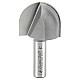 Amana 1/2" shank CNC router bit with radius core box shape for half-round grooves, fluted moldings, columns, and signs.