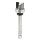 Amana 1/2" x 2-1/2" Flush Trim Plunge Template Router Bit with Oversized Upper Ball Bearing, 2-Flute, 1/4" Shank - Front View