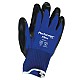 Extra-Large Polyester/Rubber Latex Gloves, Blue/Black - Front View