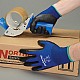 Extra-Large Polyester/Rubber Latex Gloves, Blue/Black - Worn View