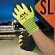 Small Cotton Rubber Palm String Knit Gloves, Hi-Vis Lime - Top View