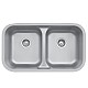 32.5" x 18.25" x 9" Karran Stainless Steel Undermount Sink with Seamless Installation, Double Bowl and Noise Reduction Pads