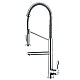 27" tall industrial-styled pull-down faucet for modern kitchen designs