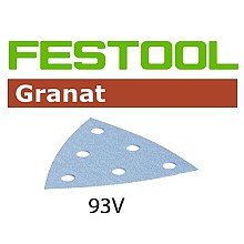 3-1/2" 6 Holes Abrasive Triangle Granat 93V Aluminum Oxide on Paper (100/Box)