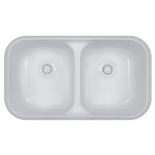 A-350 Acrylic Undermount Double Bowl Kitchen Sink, 32-7/8" x 19-1/8" x 9