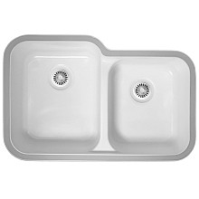 A-350 Acrylic Undermount Double Bowl Kitchen Sink, 32-1/4" x 21" x 8-1/2