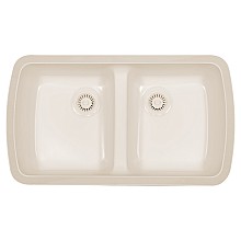 A-370 Acrylic Undermount Double Bowl Kitchen Sink, 33-3/4" x 19" x 8-3/4