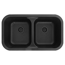 Q-350 Quartz Undermount Double Bowl Kitchen Sink, 32-3/8" x 19" x 8-1/2