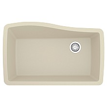 QU-722 Quartz Undermount Large Single Bowl Kitchen Sink Kit, 33-1/2" x 21" x 9"