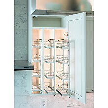 3&quot; 4-Tray Spice Rack Kit with Arena Plus Classic Shelves/Door Mounted, Chrome/White