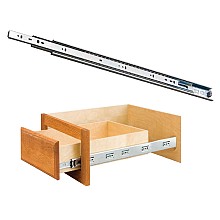 PRO80 Drawer Slide with 80lb Capacity, Full Extension, Side-Mount, Bright Zinc