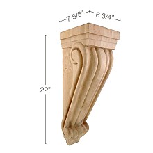 22" x 75/8" x 6-3/4" Large Traditional Corbel
