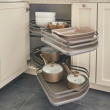 2-Tier Contemporary Organizer for 18" Cabinet Opening, Orion Gray