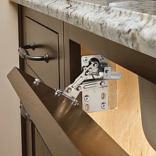 Chrome Sink Front Tip-Out Tray with 1-Pair Soft-Closing Hinges