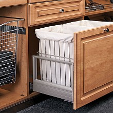 24" Wide Double Wire Hamper with Canvas Liner