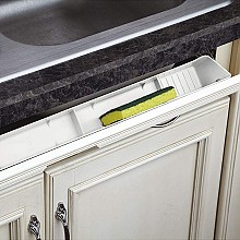 White Sink Front Tip-Out Tray with 1-Pair Hinges