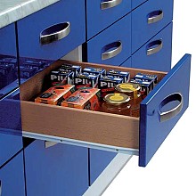 208 Epoxy Coated Euro Drawer Slide with 75lb Capacity, 3/4 Extension, Bottom-Mount, Self-Closing, 25/Box