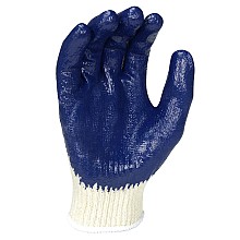 String Knit/Rubber String Knit Gloves, White/Blue