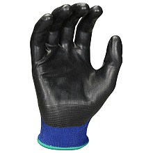 Polyester/Rubber Latex Gloves, Blue/Black