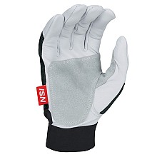 Goatskin/Stretch Knit Sport Utility Gloves, Black/White