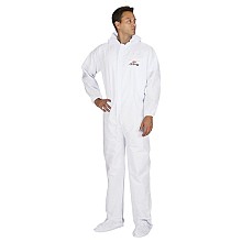 ActivGARD® Polypropylene Disposable Coverall Elastic with Wrist/Ankles/Collar/Hood, White