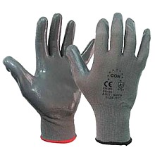 Nitrile Well Nit Coated Gloves, Gray (12 Pack)