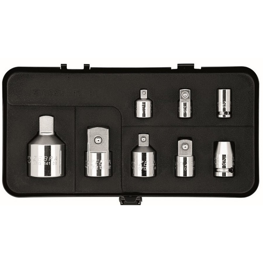 Zebra Step-Up And Step-Down Socket Assortment, 8 Pieces