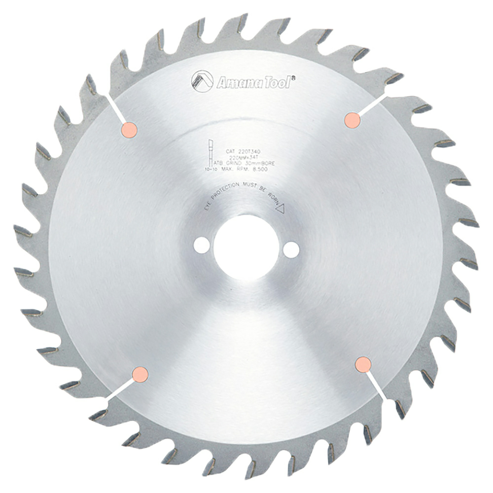 220mm x 34 Teeth Holz-Her Ripping/Cross-Cut General Purpose Saw Blade