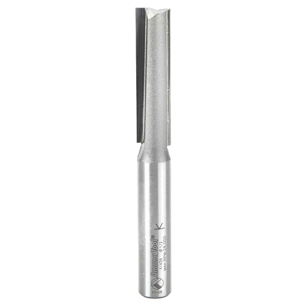 1/2" x 4-1/4" High Production Straight Plunge Router Bit, 2-Flute, 1/2" Shank