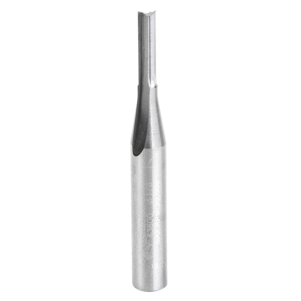 1/8" x 2" Double Straight Plastic Cutting Router Bit, 2-Flute, 1/4" Shank