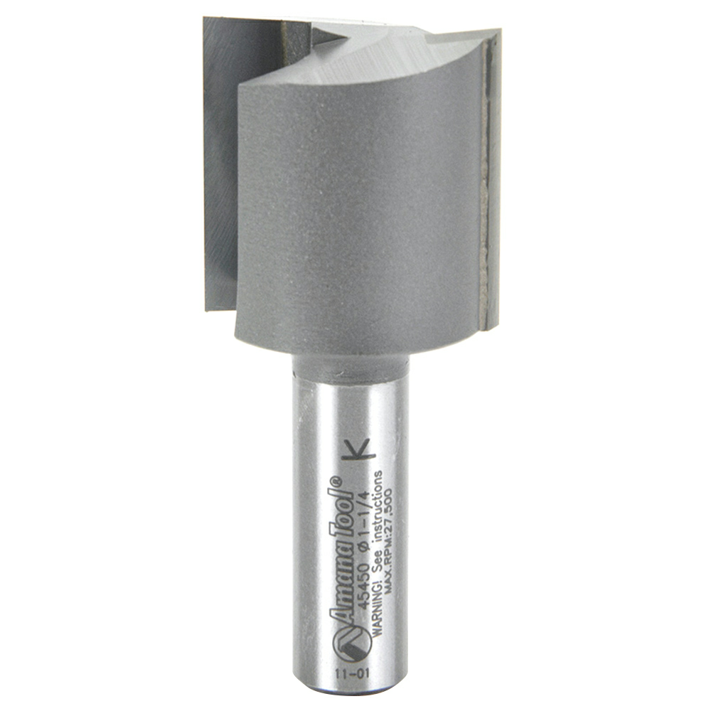 1-1/4" x 2-7/8" High Production Straight Plunge Router Bit, 2-Flute, 1/2" Shank