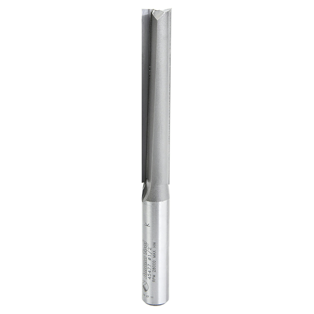 1/2" x 5-1/4" High Production Straight Plunge Router Bit, 2-Flute, 1/2" Shank