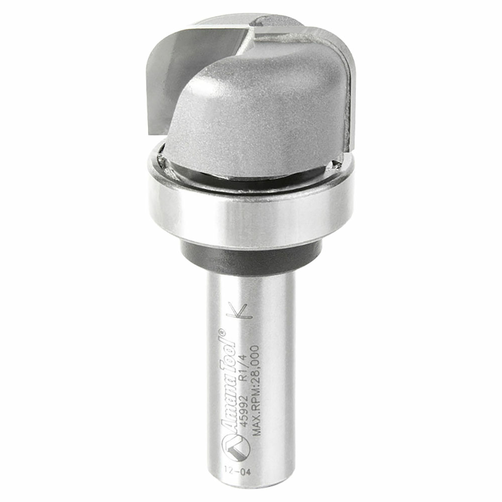 1-1/8" x 2-5/8" Bowl/Tray Router Bit with Upper Ball Bearing, 2-Flute, 1/2" Shank