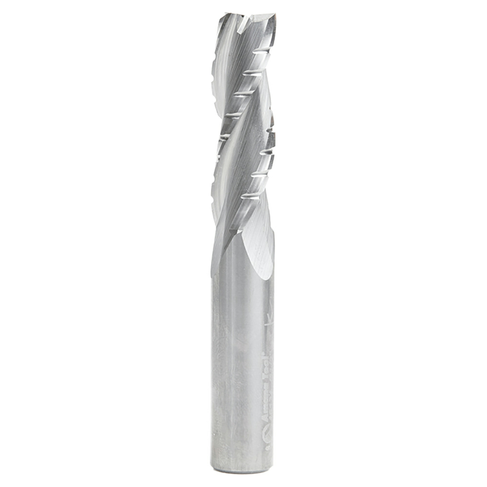 1/2" x 3-1/2" Up-Cut Roughing/Finishing Spiral Router Bit with Chipbreaker, 3-Flute, 1/2" Shank