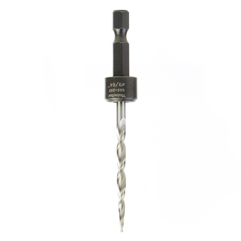 9/63-7/16" x 3-7/16" High-Speed Steel Drill Adapter with Taper Point Drill, 1/3-7/16" Hex Shank