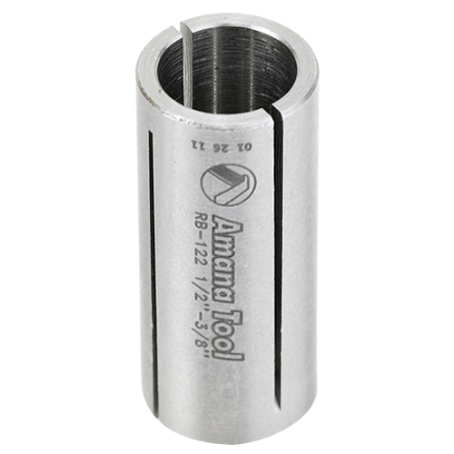 1/2" x 1-3/16" High Precision Steel Router Collet Reducer, 3/8" Shank