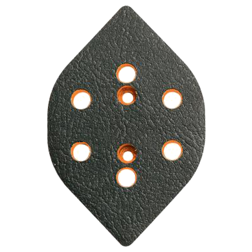 2-3/8" x 3-3/4" Dynafine PSA Vacuum Tear-Drop Disc Sanding Pad, 6 Holes
