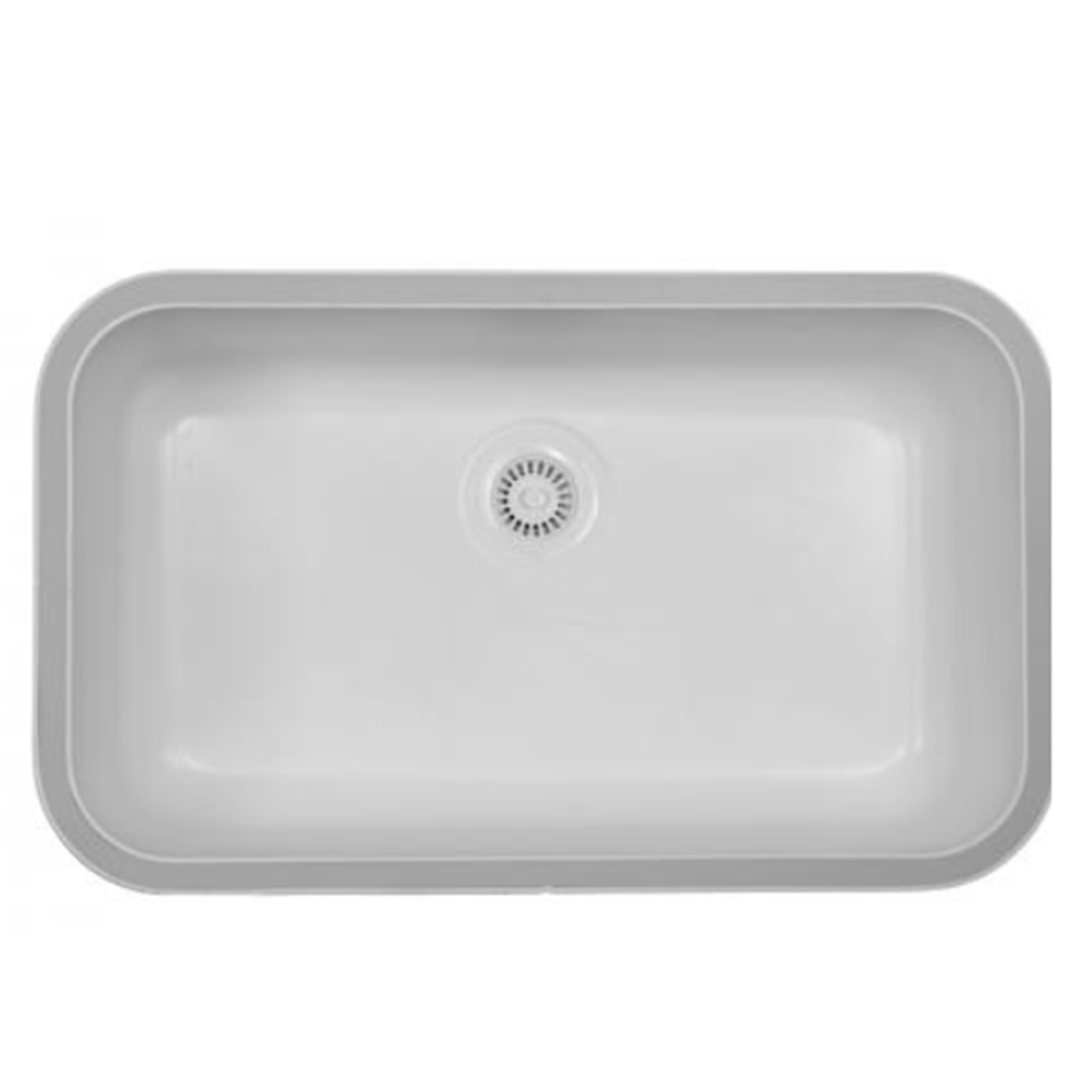 A-340 Acrylic Undermount Single Bowl Kitchen Sink, 30-1/2" x 18-1/2" x 9", Bisque