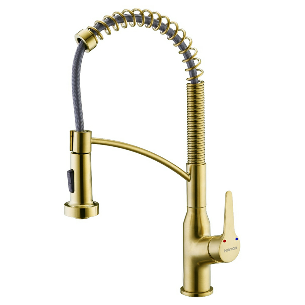 Scottsdale Single-Handle Pull-Down Kitchen Faucet with Dual-Function Sprayer, Brushed Gold