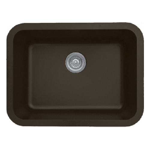 Q-320 Quartz Undermount Single Bowl Kitchen Sink, 24-1/4" x 18-1/4" x 8-1/2", Brown