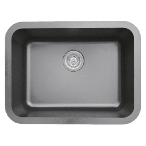 Q-320 Quartz Undermount Single Bowl Kitchen Sink, 24-1/4" x 18-1/4" x 8-1/2", Gray