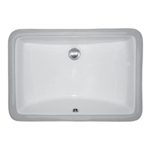 Vitreous China Undermount Single Bowl Vanity Sink, 21" x 15" x 6-1/4", White
