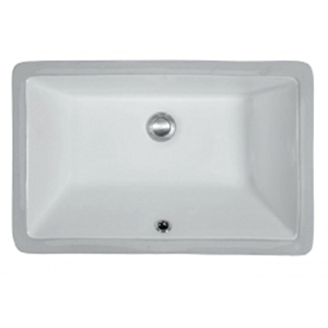 Vitreous China Undermount Single Bowl Vanity Sink, 21" x 13-3/8" x 5-1/2", White