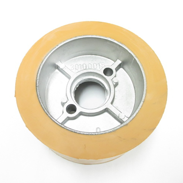 Standard Rubber Power Feeder Wheel 4-5/8 X 2-1/4 (Tan) Bore is 35mm, Bolt Holes are 9mm on 48mm cent