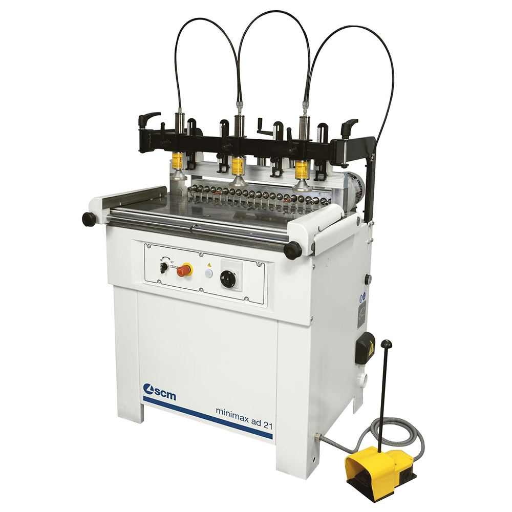 Minimax Single-Phase 21 hole construction/in-line Boring machine w/21 10mm dia. quick connect bushings