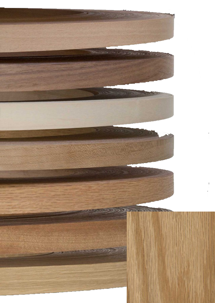 Solid Wood Edgebanding, Red Oak, 13/16" x 50' Roll, VeneerTech