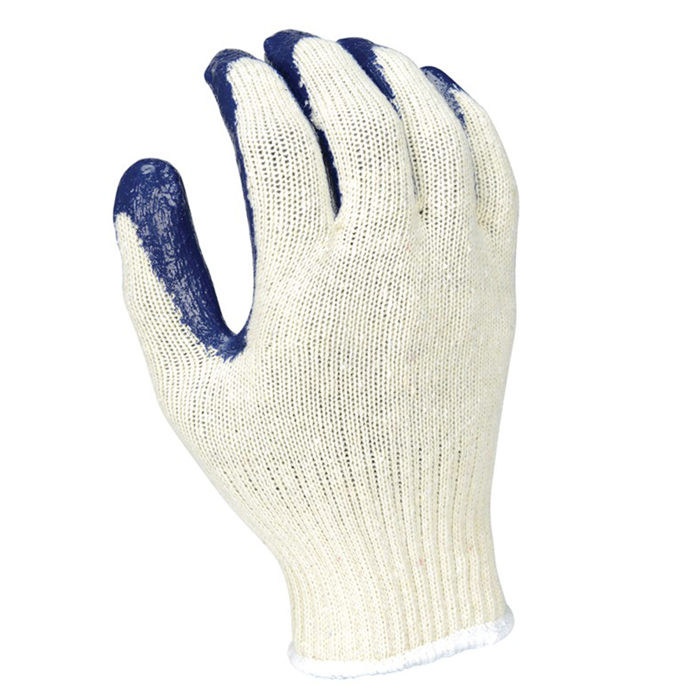 Large String Knit/Rubber String Knit Gloves, White/Blue