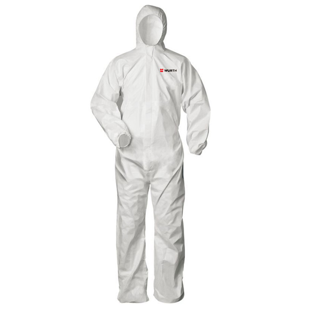 Disposable Coveralls with Cuffed Wrists/Elastic Waist/Ankles, Medium